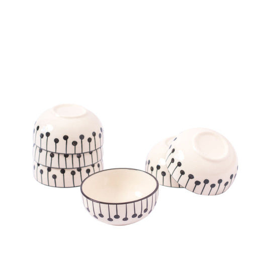 Athena Ceramic Handcrafted Serving Bowls | Set Of 6