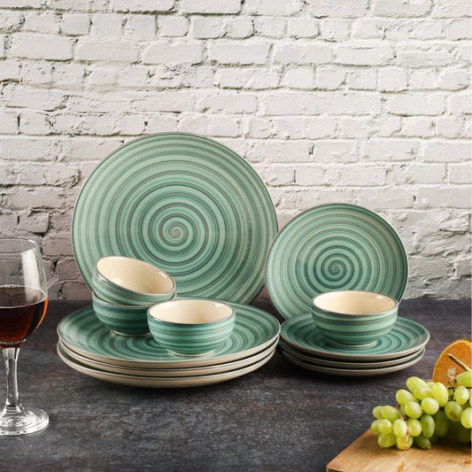 Mint Green Ceramic Dinner Set of 12