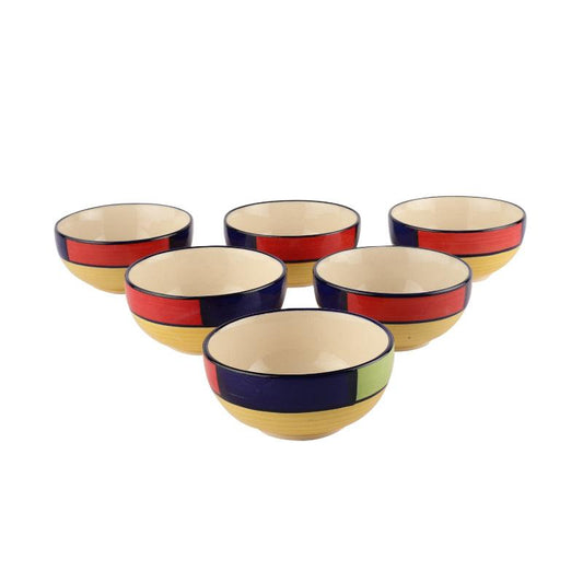 Hand Painted Ceramic Bowl Set | Set of 6 | Multiple Designs