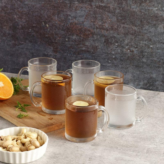 Classy Glass Mugs | Set of 6