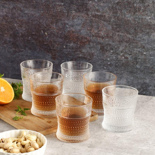 Dotted Textured Glasses | Set of 6