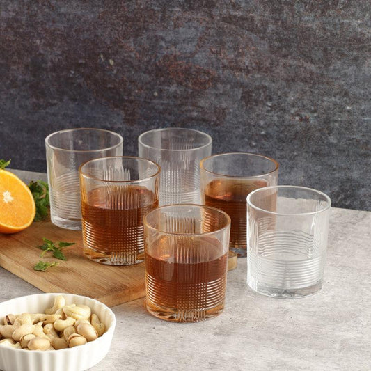 Plain Textured Glasses | Set of 6