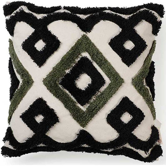 Bohemian Geo Shag Cushion Cover  | 18x18 inches