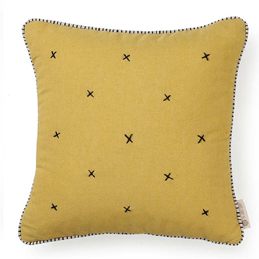 Vivacious Lines Star Quilted Cushion Cover | 16x16 inches