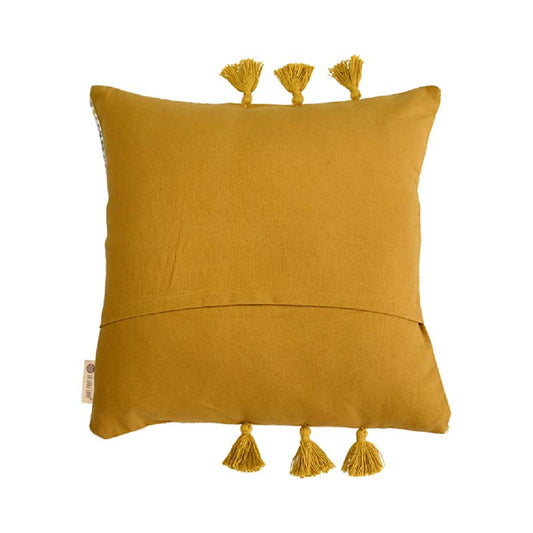 Makhamalee Ocre Cushion Cover | 18x18 inches