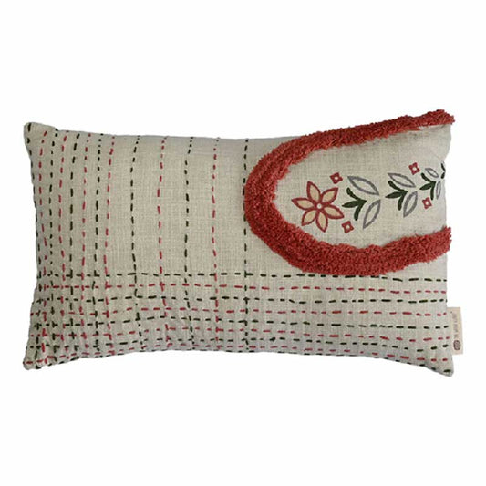 Ruhe Printed Shag Lumbar Cushion Cover | 20x12 inches