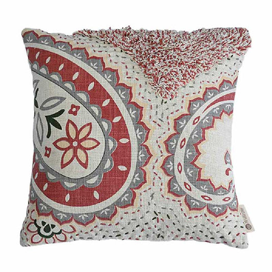 Ruhe Printed Shag Cushion Cover | 16x16 inches