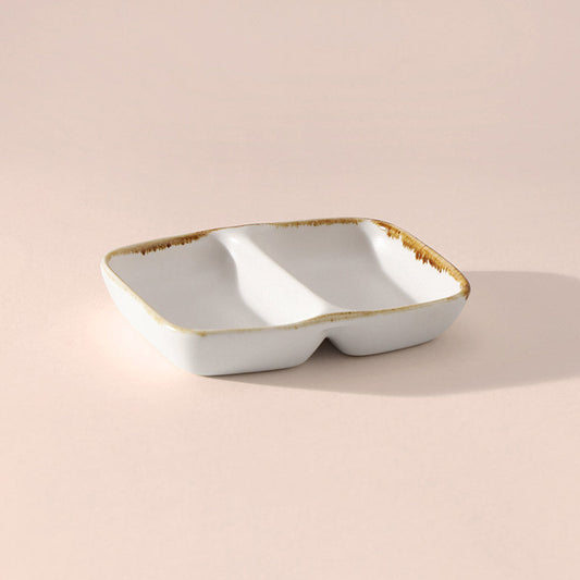 Gold Splatter 2-Section Dip Bowl