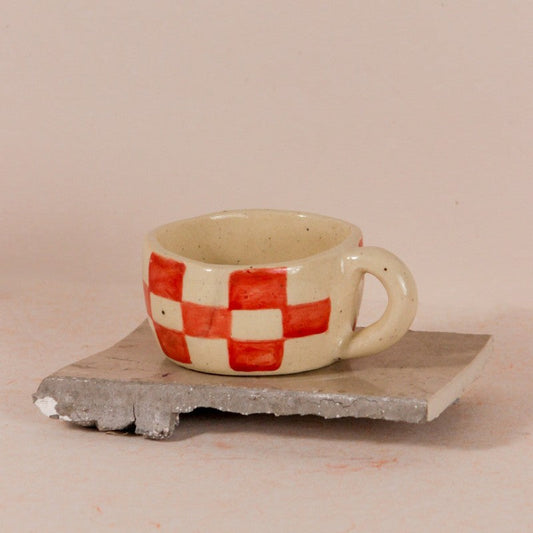 Checkered Hand-painted Cup | 150ml