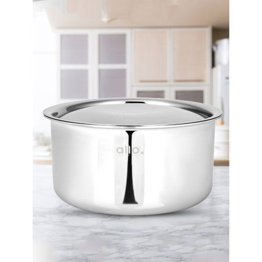 Allo Elanor CookSafe Triply Tope With Stainless Steel Lid |Non Toxic | 1.1L, 1.7L, 2.7L, 3.8L, 5.2L