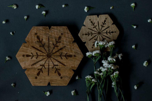 Flower Engraved Trivets