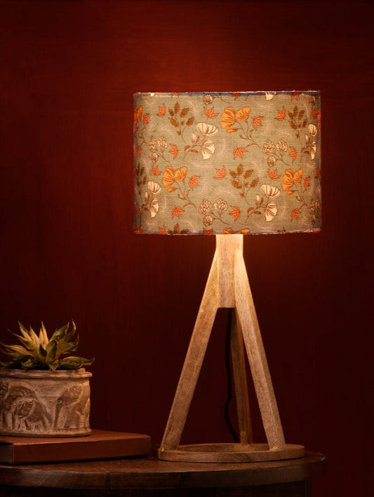 Blue Garden Trio Wooden Lamp