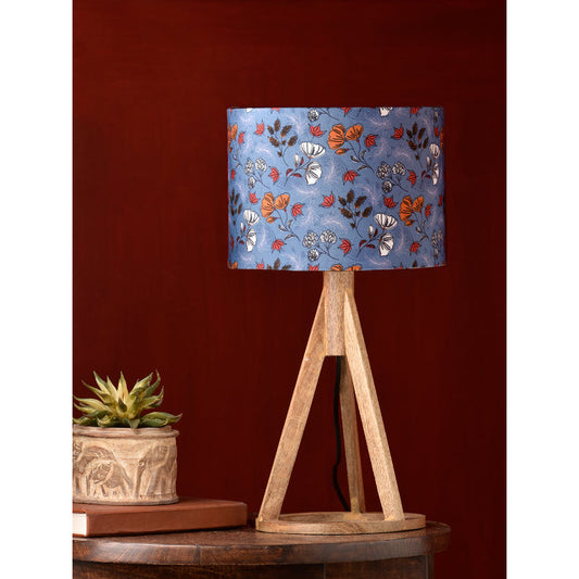 Blue Garden Trio Wooden Lamp