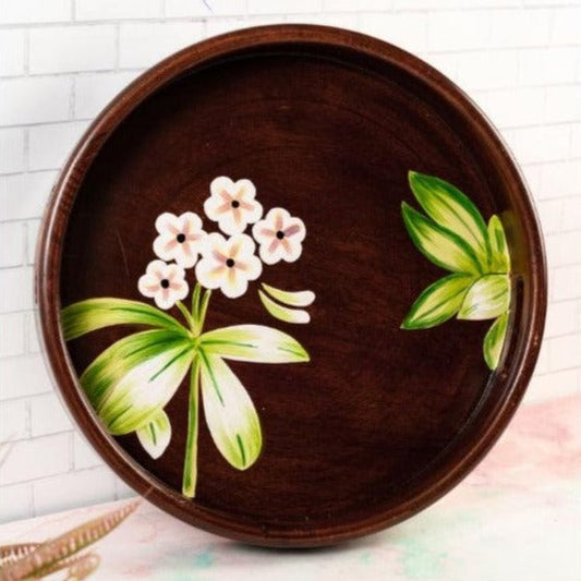 Floral Handpainted Wooden Tray