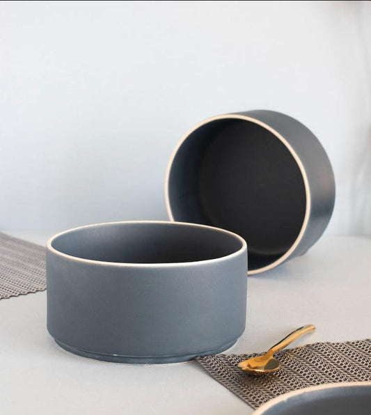 Berlin Blue Stoneware Serving Bowls | Set of 2