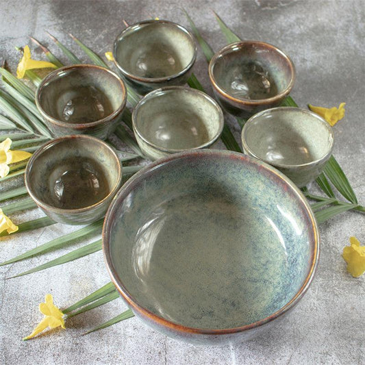 Jaen Stoneware Dessert Bowls | Set of 7