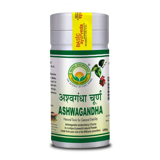 Basic Ayurveda Ashwagandha Churna Powder – 100g | Herbal Wellness Supplement