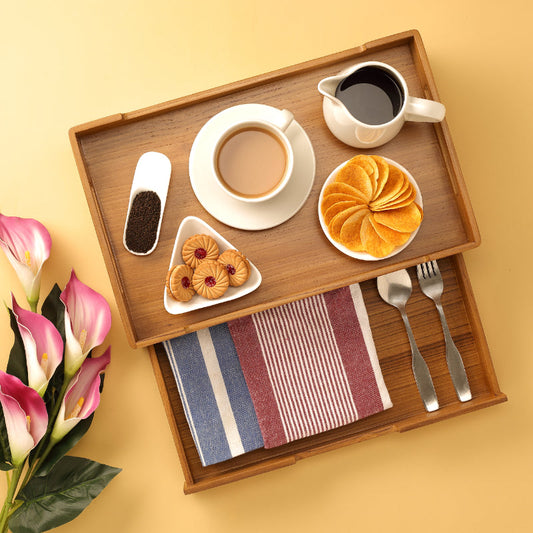 Serving Tray with Multi Utility Drawer