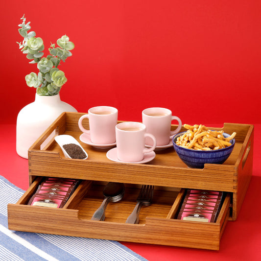 Serving Tray with Tea bag Drawer