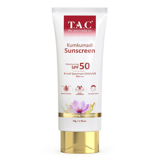 T.A.C - The Ayurveda Co. Kumkumadi Sunscreen Ultra Light SPF 50 with UVA/UVB PA+++
