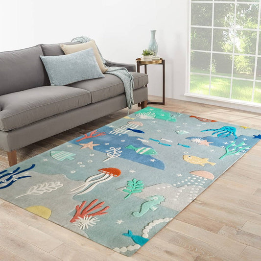 Under The Sea Rug | Premium Wool | 6 x 4 Ft, 8 x 5 Ft