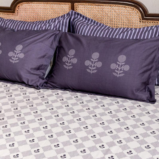 Midnight Blue Bageecha Bedding Set | King Size