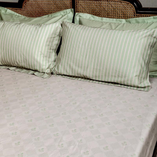 Tender Green Bageecha Bedding Set | King Size