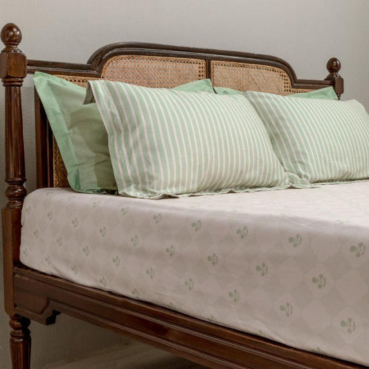 Tender Green Bageecha Bedding Set | King Size