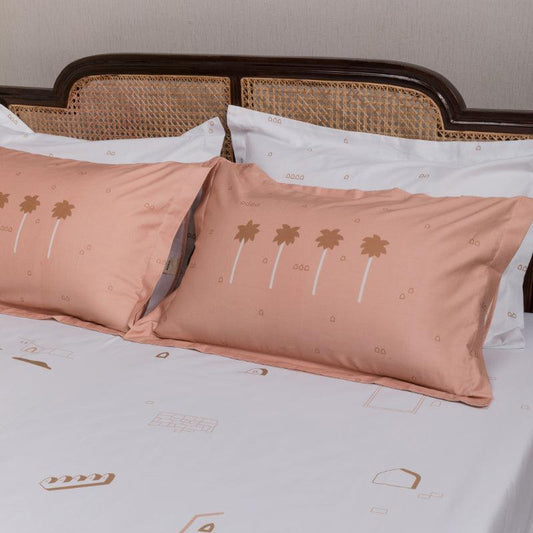 Spanish Pink & White Golconda Memories Bedding Set | King Size