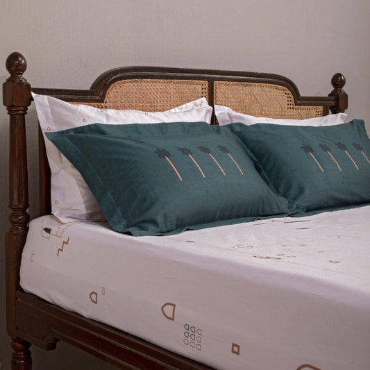 Cream & Green Golconda Memories Bedding Set | King Size