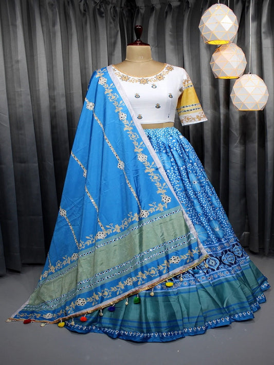 Soft Chinon Silk Lehenga Choli With Dupatta For Women