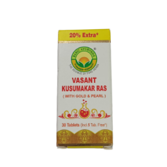 Basic Ayurveda Vasant Kusumakar Ras (With Gold) Tablets -30 Tablets