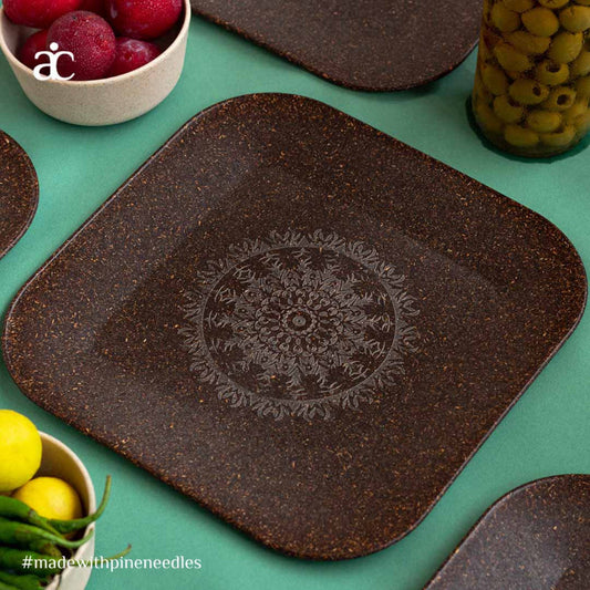 Patio Plate Brown Chakra | Set of 4