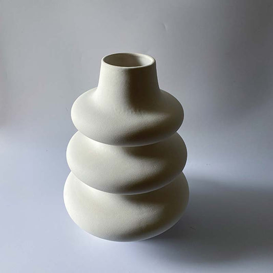 Handcrafted Matte Teshio Ceramic White Vase