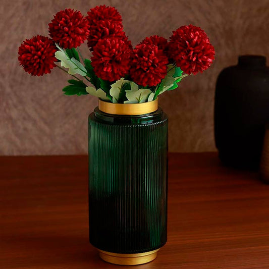 The Kaifeng | Artificial Red Chrysanthemum Pack of 12 flowers