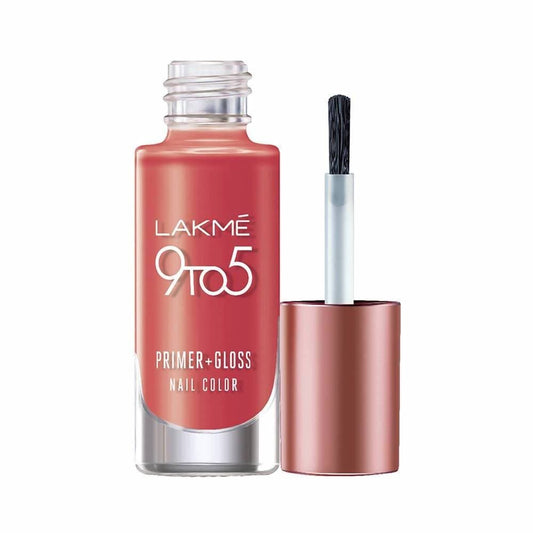 Lakme 9 To 5 Primer + Gloss Nail Colour  Orange Coat - 6 ml