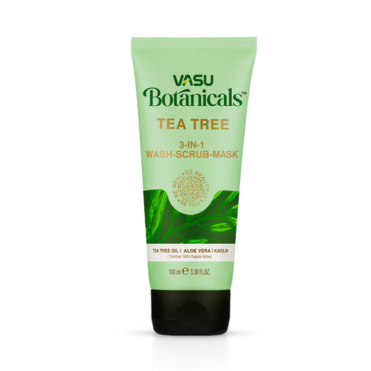 Vasu Botanicals Tea Tree 3 in 1 Face Mask-Scrub-Wash - 100 ml