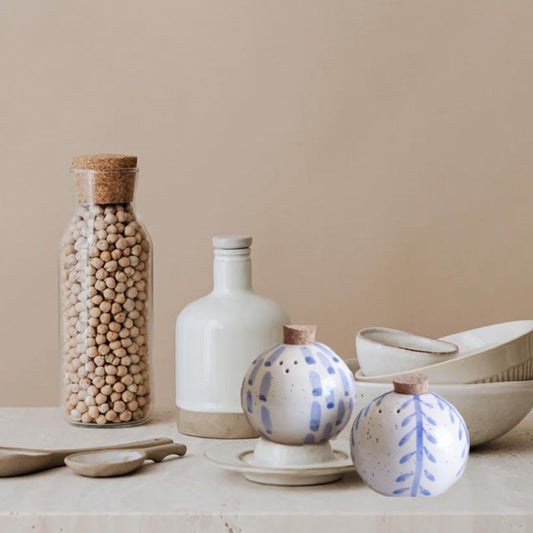 Vintage Blue Salt n Pepper Shakers | Set Of 2