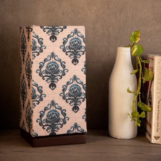 Block Print Lamp with Wooden Base