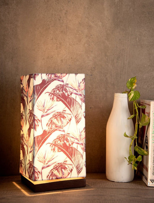 Birds Of Paradise Lamp with Wooden Base