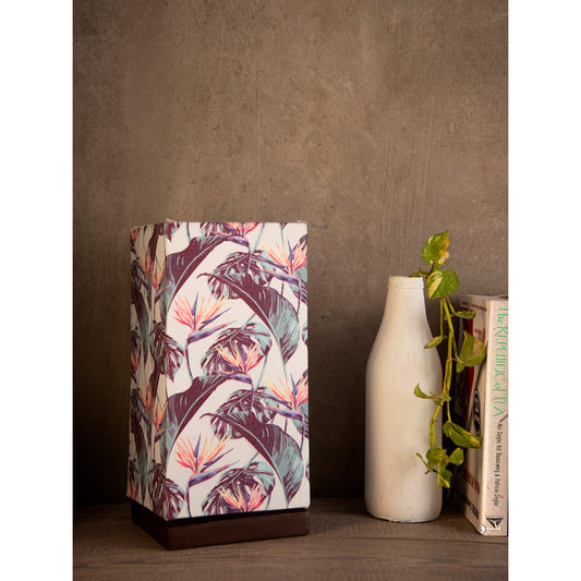 Birds Of Paradise Lamp with Wooden Base