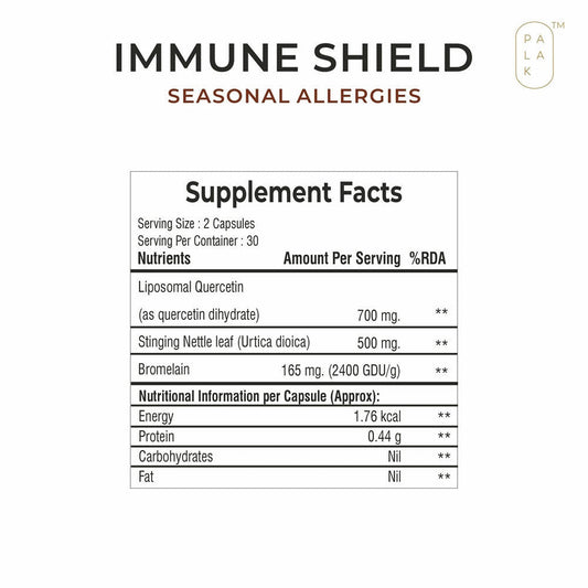 Palak Notes Immune Shield Seasonal Allergies Capsules