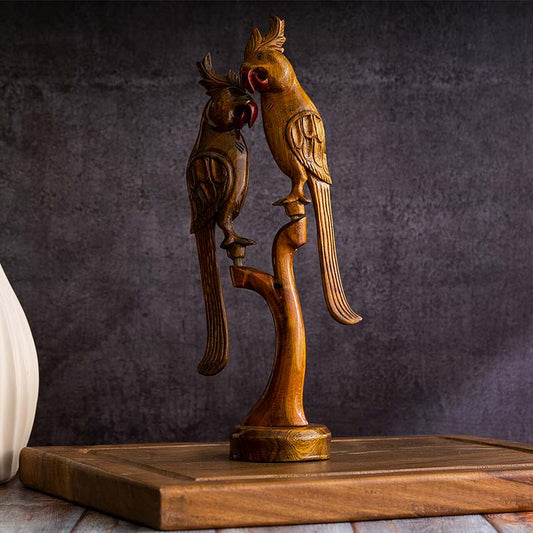 Made for Each Other Wooden Showpiece