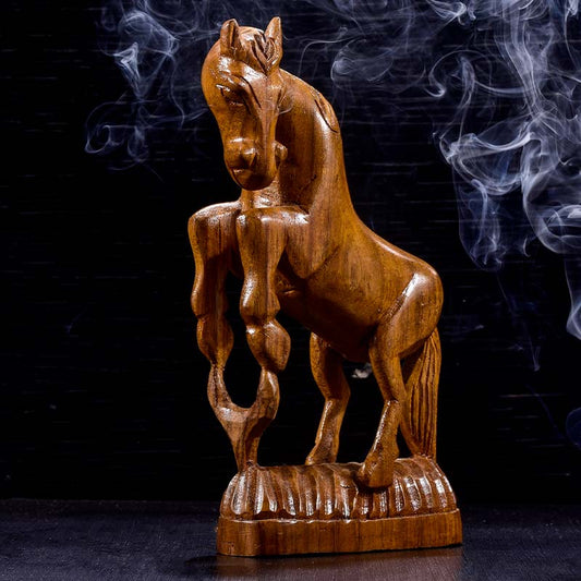 Racing Towards Greatness Wooden Horse Showpiece