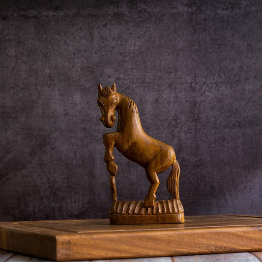 Racing Towards Greatness Wooden Horse Showpiece