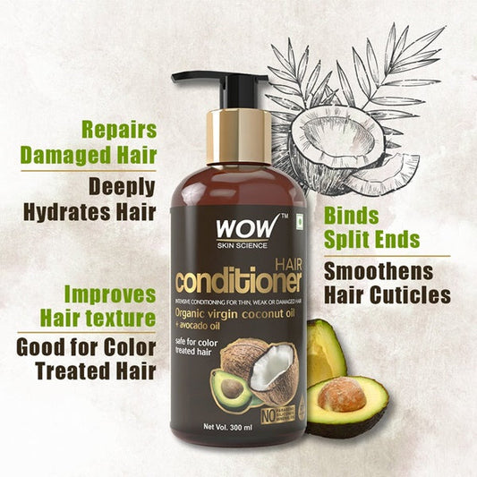 Wow Skin Science Hair Conditioner With Coconut & Avocado Oil - 300 ml