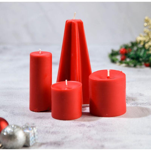 Christmas Corner | Set of 4 Pillar Candles | Multiple Options