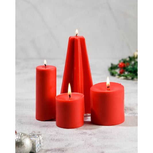 Christmas Corner | Set of 4 Pillar Candles | Multiple Options