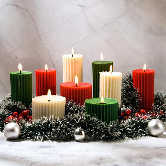 Christmas Corner | Set of 9 Scented Pillar Candles