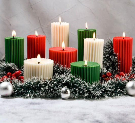 Christmas Corner | Set of 9 Scented Pillar Candles